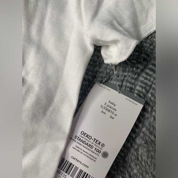 3/$30 Carter’s Baby 5-Pack Side-Snap White Short Sleeve Tees 6 months NWT - Picture 5 of 8